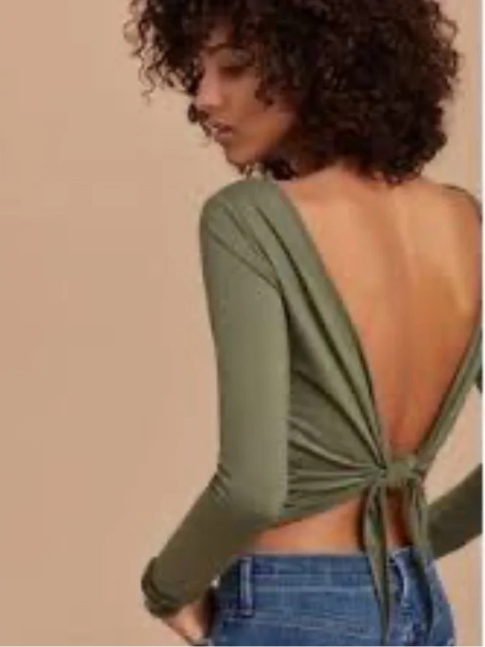 Aritzia Wilfred Free Taja T-shirt Canyon Rose Open Back Tie Up XS - Picture 4 of 4